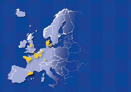 Boost4Health project map showing eligible areas in NW Europe